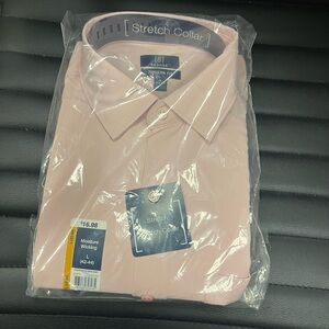 George Men's Stretch Collar White Dress Shirt